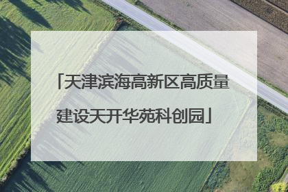 天津滨海高新区高质量建设天开华苑科创园