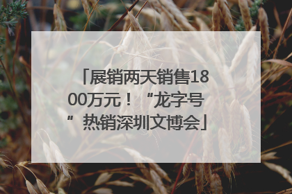 展销两天销售1800万元！“龙字号”热销深圳文博会
