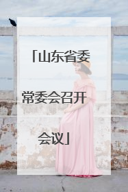 山东省委常委会召开会议