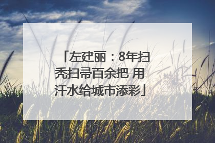 左建丽：8年扫秃扫帚百余把 用汗水给城市添彩