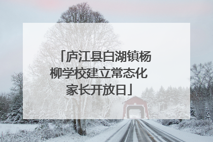 庐江县白湖镇杨柳学校建立常态化家长开放日