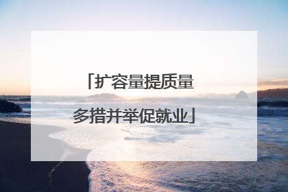 扩容量提质量 多措并举促就业