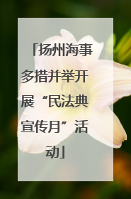 扬州海事多措并举开展“民法典宣传月”活动