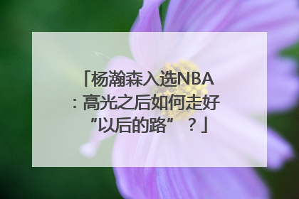 杨瀚森入选NBA：高光之后如何走好“以后的路”？