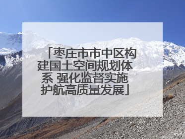 枣庄市市中区构建国土空间规划体系 强化监督实施护航高质量发展