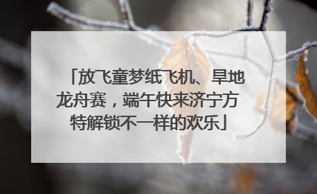 放飞童梦纸飞机、旱地龙舟赛，端午快来济宁方特解锁不一样的欢乐