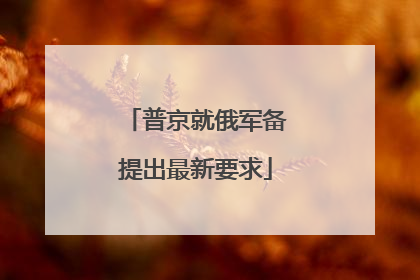 普京就俄军备提出最新要求