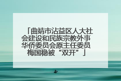 曲靖市沾益区人大社会建设和民族宗教外事华侨委员会原主任委员梅国稳被“双开”
