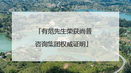 有范先生荣获尚普咨询集团权威证明