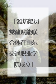 潍坊船员党建赋能联合体在山东交通职业学院成立