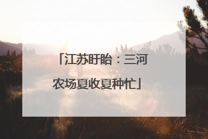 江苏盱眙：三河农场夏收夏种忙