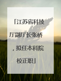 江苏省科技厅副厅长张桥，拟任本科院校正职