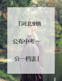 河北9地公布中考一分一档表