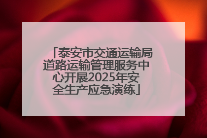 泰安市交通运输局道路运输管理服务中心开展2025年安全生产应急演练