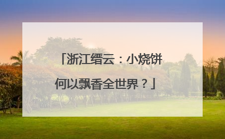 浙江缙云：小烧饼何以飘香全世界？