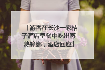 游客在长沙一家桔子酒店早餐中吃出蒸熟蟑螂，酒店回应