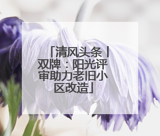 清风头条丨双牌：阳光评审助力老旧小区改造