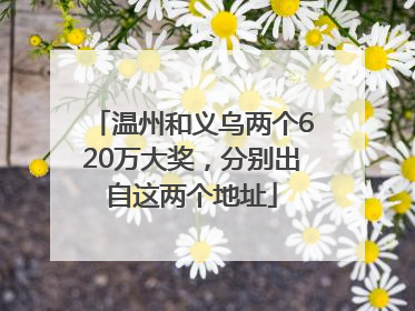 温州和义乌两个620万大奖，分别出自这两个地址