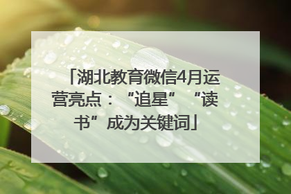 湖北教育微信4月运营亮点：“追星”“读书”成为关键词