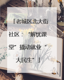 老城区北大街社区：“解忧课堂”撬动就业“大民生”