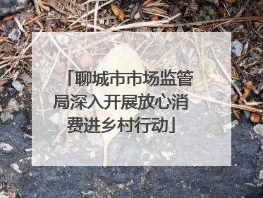 聊城市市场监管局深入开展放心消费进乡村行动