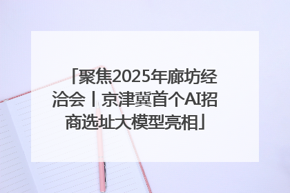 聚焦2025年廊坊经洽会丨京津冀首个AI招商选址大模型亮相
