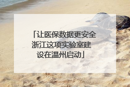让医保数据更安全 浙江这项实验室建设在温州启动