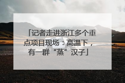 记者走进浙江多个重点项目现场：高温下，有一群“蒸”汉子