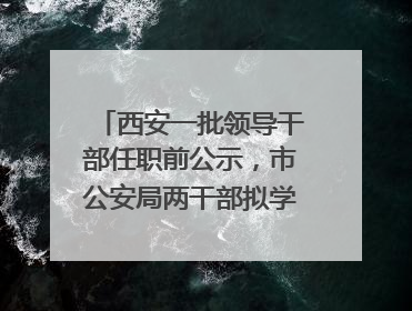 西安一批领导干部任职前公示，市公安局两干部拟学历破格提拔