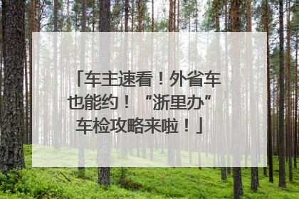车主速看！外省车也能约！“浙里办”车检攻略来啦！