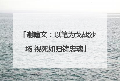 谢翰文：以笔为戈战沙场 视死如归铸忠魂