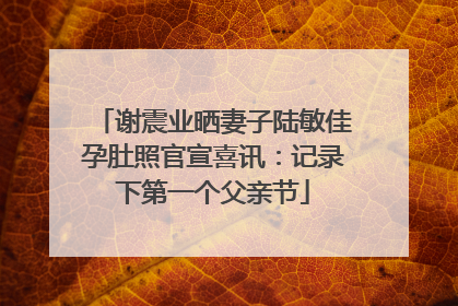 谢震业晒妻子陆敏佳孕肚照官宣喜讯：记录下第一个父亲节