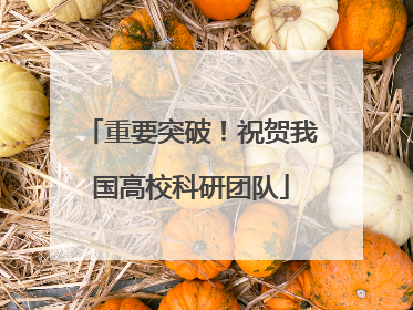 重要突破！祝贺我国高校科研团队
