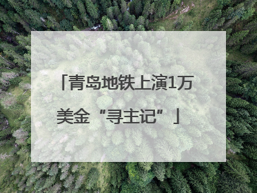 青岛地铁上演1万美金“寻主记”