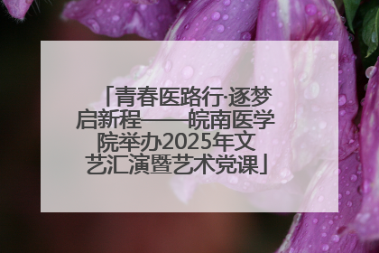 青春医路行·逐梦启新程——皖南医学院举办2025年文艺汇演暨艺术党课