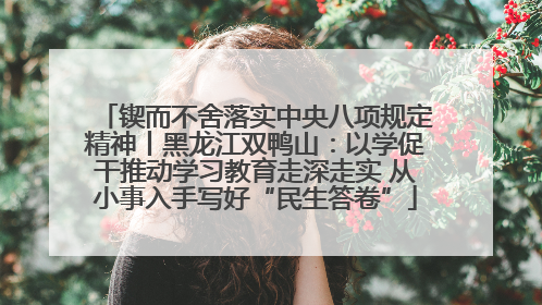 锲而不舍落实中央八项规定精神丨黑龙江双鸭山：以学促干推动学习教育走深走实 从小事入手写好“民生答卷”