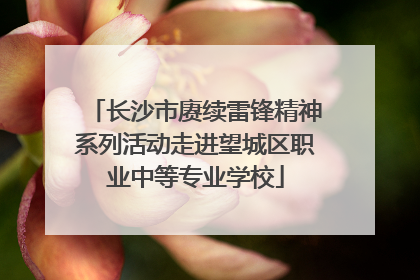 长沙市赓续雷锋精神系列活动走进望城区职业中等专业学校