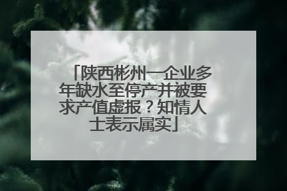 陕西彬州一企业多年缺水至停产并被要求产值虚报？知情人士表示属实