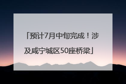预计7月中旬完成！涉及咸宁城区50座桥梁