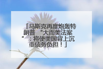 马斯克再度炮轰特朗普 “大而美法案”：将使美国背上沉重债务负担！