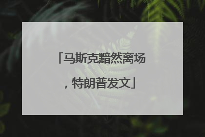 马斯克黯然离场，特朗普发文