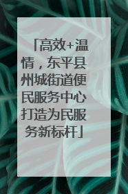 高效+温情，东平县州城街道便民服务中心打造为民服务新标杆