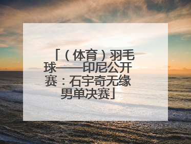 （体育）羽毛球——印尼公开赛：石宇奇无缘男单决赛