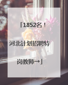 1852名！河北计划招聘特岗教师→