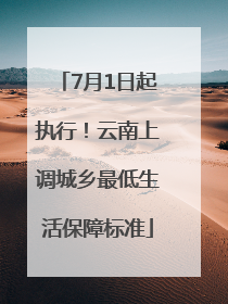 7月1日起执行！云南上调城乡最低生活保障标准