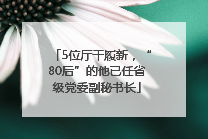 5位厅干履新，“80后”的他已任省级党委副秘书长